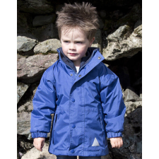 Result Gyerek Kabát Kapucnis Hosszú ujjú Result Junior Reversible Stormproof Jacket -2XS (2-3), Királykék/Sötétkék gyerek kabát, dzseki