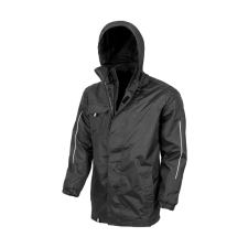 Result Uniszex Kabát Kapucnis Hosszú ujjú Result Printable 3-in-1 Transit Jacket -2XL, Fekete női dzseki, kabát