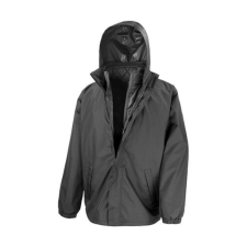 Result Uniszex Kabát Kapucnis Result 3 in 1 Jacket with quilted Bodywarmer -XL, Fekete női dzseki, kabát