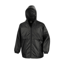 Result Uniszex Kabát Kapucnis Result Lightweight Jacket - XL, Fekete női dzseki, kabát