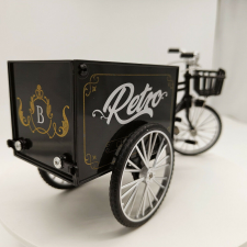  Retro Alloy Classic Tricikli Részletes Aranyozott Makett makett