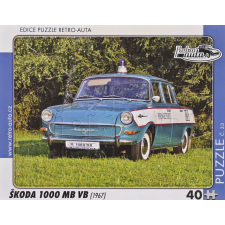  Retro autók puzzle Škoda 1000 MB VB (1967) 40 darab puzzle, kirakós
