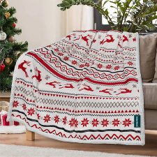  RETRO CHRISTMAS Karácsonyi fehér bárány takaró Méret: 200 x 220 cm lakástextília