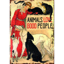 Retro-Gift hűtőmágnes Animals Love Good People 9 cm x 6,5 cm hűtőmágnes