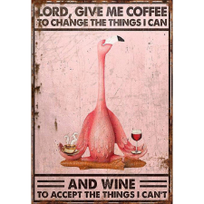 Retro-Gift nagy táblakép - Coffee and Wine 27 cm x 39 cm grafika, keretezett kép