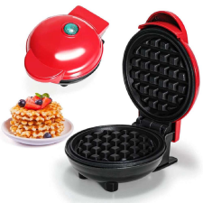 Retro mini gofri sütő tapadásmentes bevonattal, jelzőfénnyel, 350W - 11cm átmérő (BBM) (BBV) gofrisütő