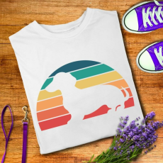  Retro naplemente - tacskó női póló