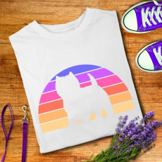  Retro naplemente - westie férfi póló