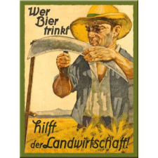 RETRO Wer Bier Trinkt Hilft Der Landwirtschaft - Hűtőmágnes hűtőmágnes