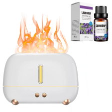 RetroFlame Láng Hatású Aromaterápiás Párásító 250 ml - Fehér - Levendula Illóolaj illóolaj párologtató