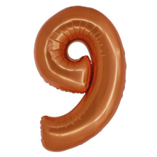Réz 9-es Copper szám fólia lufi 76 cm party kellék