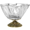  Réz talpas vastag üveg bonbonier cukorkatároló kehely 14x17x17cm