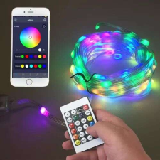 RGB LED fényfüzér 10 méter, kül- és beltérre karácsonyfa izzósor