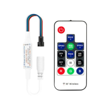  RGB LED-sor vezérlő (LED2017-14KEY, 5V-12V) világítási kellék