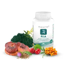 Riavita RIA 90 kapszula regeneráció (R), immunrendszer (I) antioxidáns védelem (A vitamin és táplálékkiegészítő