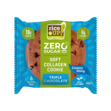 Rice UP Zéro Kollagén, protein keksz triplacsokoládé ízű - 60g csokoládé és édesség