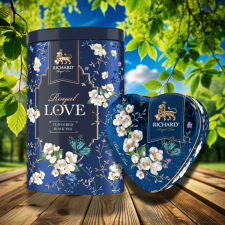 Richard Royal Love Szett, fémdobozos ízesített szálas fekete tea, 80+30g KÉK tea