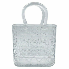 Richmond Interiors Richmond Ginny Táska Formájú Üveg Váza Átlátszó Dombornyomott dekoráció