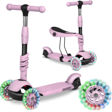 Ricokids 3in1 Háromkerekű Roller világítós kerekekkel - púderrózsaszín roller