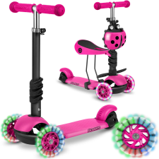 Ricokids 3in1 Háromkerekű Roller világítós kerekekkel - rózsaszín roller