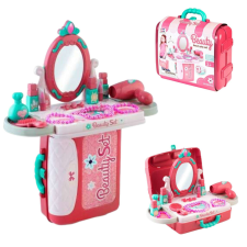 Ricokids Mini Gyermek fésülködőasztal, bőröndben - rózsaszín szépségszalon