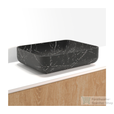 Riho LIVIT márványmintás 50x39x13-es szögletes mosdótál, matt fekete W031006M01 szaniter