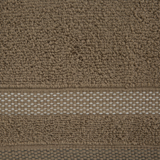  Riki csíkos pamut törölköző Világosbarna 50x90 cm lakástextília