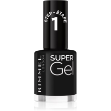 Rimmel Super Gel géles körömlakk UV/LED lámpa használata nélkül árnyalat 070 Black Obsession 12 ml körömlakk