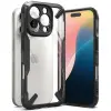 Ringke Apple iPhone 16 Pro Max, Műanyag hátlap + szilikon keret, közepesen ütésálló, Ringke Fusion X, átlátszó/fekete