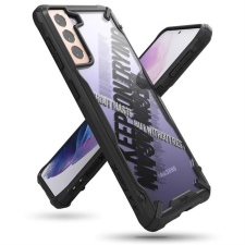 Ringke Fusion X design tartós PC Tok TPU Bumper Samsung Galaxy S21 + 5G (S21 Plus 5G) fekete (Cross) (XDSG0053) tok és táska