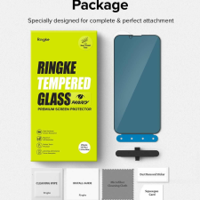 Ringke iPhone 14 Plus/13 Pro Max kijelzővédő, edzett üveg, betekintés elleni védelem, felhelyező sablonnal, Fekete mobiltelefon kellék