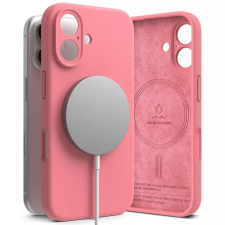 Ringke Silicone Magnetic szilikon tok mikrofiber belső Magsafe kompatibilis Apple iPhone 16 rózsaszín tok és táska