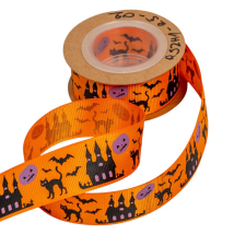  Ripsz szalag halloween mintás 2.5cmx10y dekorációs kellék