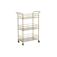  RITUAL nagy gurulós arany és tükröződő vas tálalókocsi bútor