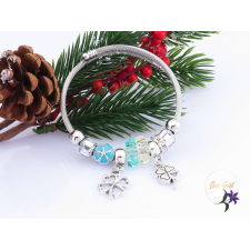  Ritus antiallergén pandora stilusú kék charm karkötő-rodium karkötő