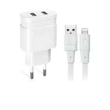 RivaCase Hálózati töltő, 2 x USB, 3,4A, lightning kábellel, RIVACASE "VA 4125 WD2", fehér egyéb hálózati eszköz