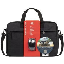 RivaCase Regent 8038 vezeték nélküli egérrel 15,6" fekete számítógéptáska