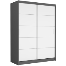  RIVANO IV. Tolóajtós gardróbszekrény 150x200x60 - antracit, fehér bútor