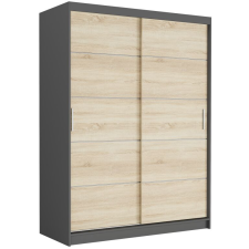  RIVANO IV. Tolóajtós gardróbszekrény 150x200x60 - antracit, sonoma bútor