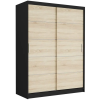  RIVANO IV. Tolóajtós gardróbszekrény 150x200x60 - fekete, sonoma