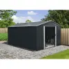 RIWALL RMSA 12x10 Antracit - fém kerti tároló 3x3,7 m nyeregtetővel (szürke)