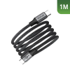 Rixus RXUC66C mágneses USB-C töltőkábel, fekete, 1 m, 60W, egyesével RIXUS  Elektronika Egyéb elektromos alkatrészek