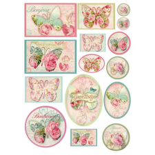  Rizspapír A4 – Greetings buttlerfly on square dekorációs kellék