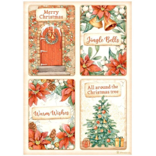  Rizspapir - All around Christmas, 4 kártya dekorációs kellék