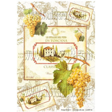  Rizspapír - Fehér szőlő dekorációs kellék