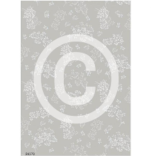  Rizspapir - háttér, szürke alapon fehér levelek dekorációs kellék