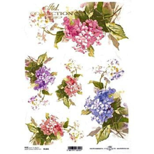  Rizspapír - hortenziák dekorációs kellék