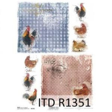  Rizspapír - kakas, tyúk dekorációs kellék