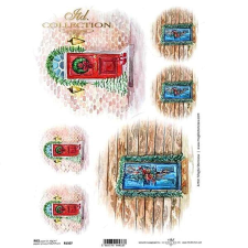  Rizspapír - karácsonyi ajtók dekorációs kellék