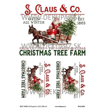  Rizspapír - Mikulás szánon dekorációs kellék